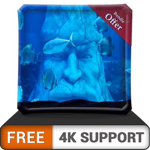 Kostenloses Unterwasserstatuen-Aquarium HD - Tauchen Sie im Meer, um das wunderschöne Aquarium auf Ihrem HDR 4K-Fernseher, 8K-Fernseher und Feuergeräten als Hintergrundbild, Dekoration für die Weihnac