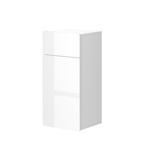 Vicco Midischrank Izan, Weiß Hochglanz, 36.6 x 76.6 cm mit Schublade und Tür