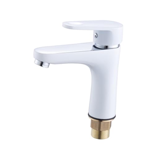 NESTINGHO 1Stk Becken Wasserhahn kaltwasserarmatur waschbecken armatur faucet adapter für wasserhahn warmin wasserhahn Badezimmer Wasserhahn Kalt- und Warmwasserhahn Einloch-Wasserhahn Weiß