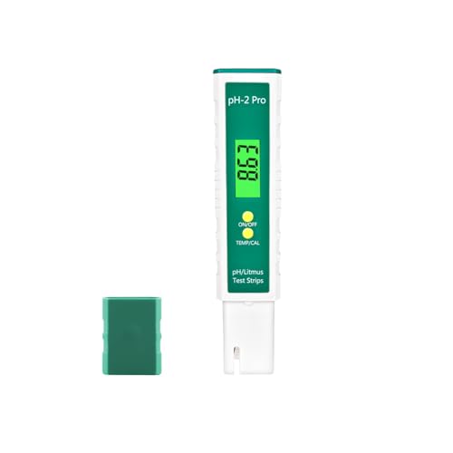 Homcoice pH Messgerät Digitaler pH/Lackmus-Teststreifen/Temp Multifunktionstester, 0,01 hochpräziser Wasserqualitätstester mit ATC-Funktion