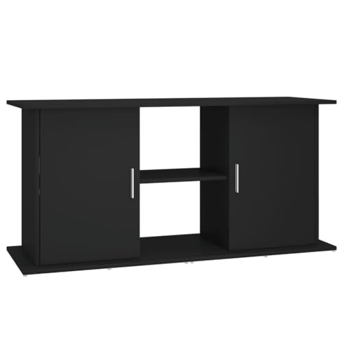 vidaXL Aquariumständer, Aquarium Unterschrank mit viel Stauraum, Aquarium Tisch mit Stabiler Oberplatte, Aquariumschrank Aquarium Halter, Schwarz Holzwerkstoff