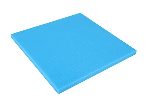 Wacredo Filterschaum zur Verwendung für Aquaristik und Teichfiltersysteme Filterschwamm Filtermatte (50 x 50 x 3cm - 30PPI (fein), blau)