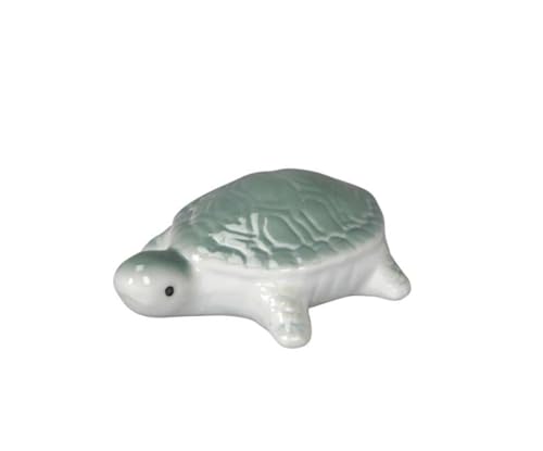 itsisa Schildkröte 8x6 cm aus Porzellan schwimmend als Teich Deko - Deko für Vogeltränke, Fische, Gartenteich, Schwimmtiere, Gartendeko