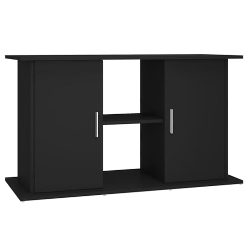 vidaXL Aquariumständer, Aquarium Unterschrank mit viel Stauraum, Aquarium Tisch mit Stabiler Oberplatte, Aquariumschrank Aquarium Halter, Schwarz Holzwerkstoff