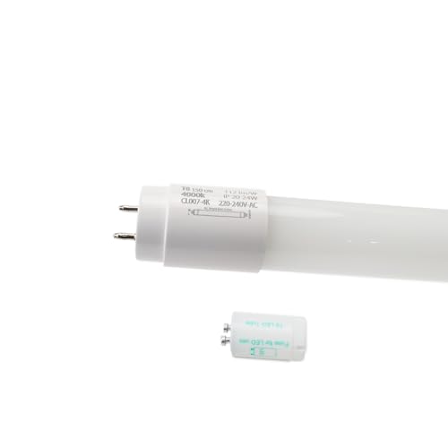 Alpinaluz LED-Röhre T8, 150 cm, 24 W, aus Opalglas, Ersatz für Leuchtstofflampen, neutralweißes Licht, 4000 K, hohe Effizienz, inklusive Sicherung
