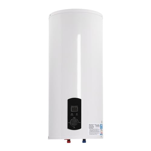 Elektrospeicher Warmwasserspeicher, 60L Elektro Warmwasserspeicher, 25-75°C Wandspeicher IPX4 mit Wasserhahn Handbrause Geeignet für Toiletten, Friseursalons, Bäder