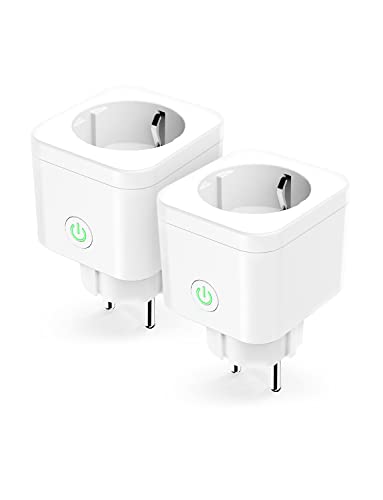 Refoss WLAN Steckdose Zeitschaltuhr Steckdose 2er Pack Smart MINI Steckdose mit Fernbedienung, Smart Home WiFi Steckdose mit Sprachsteuerung, Smart Plug Funktioniert mit Alexa, Google