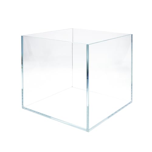 VIALIA Würfel Aquarium aus Weißglas 35x35x35 cm, 42 Liter, Glasbecken für Fische und Wasserpflanzen, Aquarium Becken stoßfest