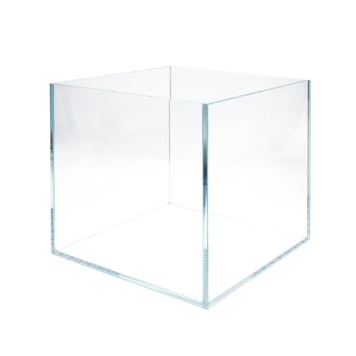 VIALIA Würfel Aquarium aus Weißglas 30x30x30 cm, 27 Liter, Glasbecken für Fische und Wasserpflanzen, Aquarium Becken stoßfest