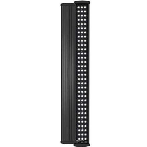 NICREW SlimLED Daylight Aquarium Beleuchtung, Hohe Beleuchtungsintensität Aquarienleuchte mit Timer, Dimmbare Aquarium Lampe mit Skalierbare Halterung, Weißlicht, 60-75cm, 32W