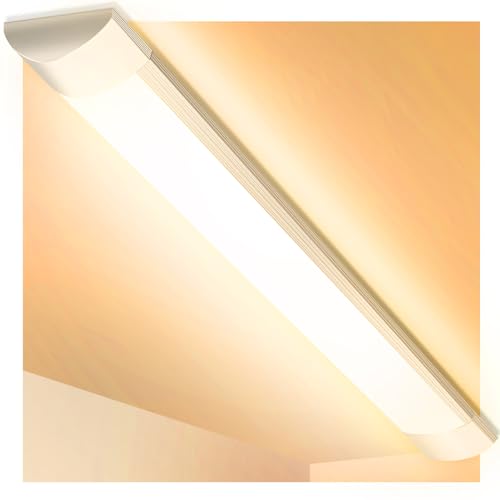 Viugreum 40W LED Deckenleucht Röhre Licht 120CM, mit 4800LM in Warmweiß 3200K, 130° Abstrahlwinkel für Badzimmer Wohnzimmer Küche Garage Lager Werkstatt