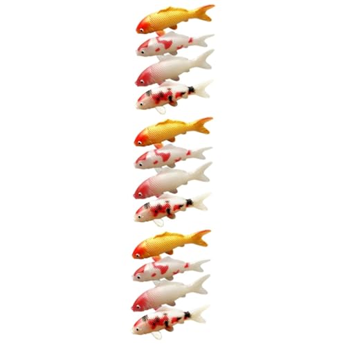 Milisten 12 Stk Simuliertes Koi-Modell Fischverzierung Fisch Figur Kleine Koi-Fisch-Figur Aquarium-Fisch-dekor Kunstfische Für Aquarien Miniatur-karpfenfischfigur Kompaktes Karpfendekor PVC