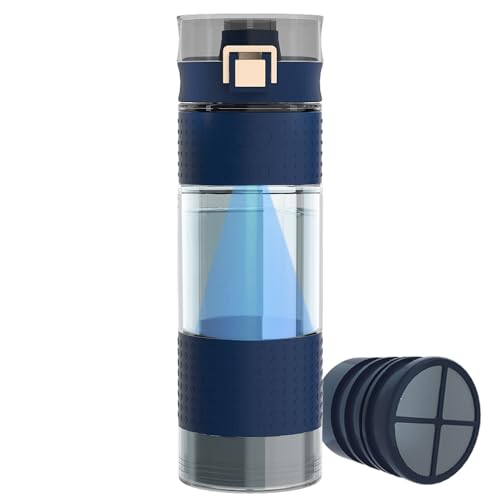 GOSOIT UV Notfall Outdoor Trinkwasserfilter Camping Survival Wasserfilter Flasche mit Filter Wasserreiniger Filtration für Wandern, Camping, Überleben, Reisen und Notfall Entfernt