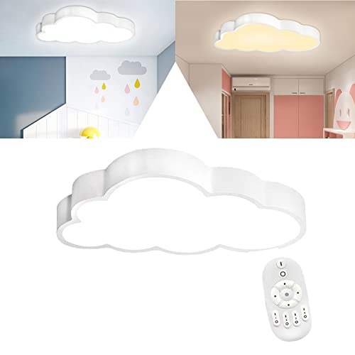 YRHome 48W Dimmbar Wolke LED Deckenleuchte Deckenlampe Wolke Effektlampe Acryl IP44 mit Fernbedienung Kinderzimmer Kinderlampe Ultra-dünne Schlafzimmer Kinderzimmerlampe
