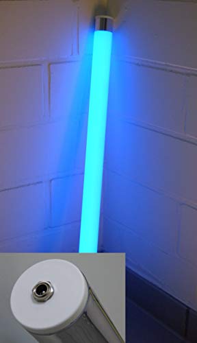 Lichtidee Led Leuchtstab matt softton blau 1m 12Volt mit Steckertrafo Anschluß an Steckdose Dekostab Stablampe