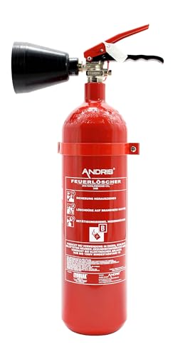Feuerlöscher 2kg CO2 Kohlendioxid EDV geeignet EN3 inkl. ANDRIS® Prüfnachweis mit Jahresmarke