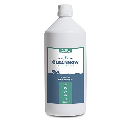 swimcare® ClearNow - 1 Liter - Sofort klareres Teichwasser - Für klareres Wasser ohne Schwebealgen im Schwimmteich - Sofortige Wirkung, schnelles Aufklaren, reduziert Schadstoffe