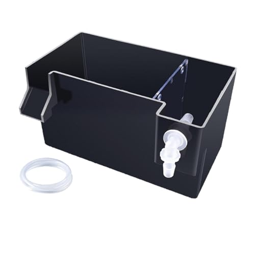 Milageto Filterbox für Aquarien, geräuschlos, transparent, zum Aufhängen, Filterbox, Tropfflussbox für kleine Aquarien, Schildkrötenbecken, Schwarz 18x10.5x10cm