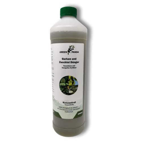 GreenPanda Gurken Dünger & Zucchini Dünger - 1000ml Stickstoffdünger flüssig - Phosphor Kalium Dünger - Gurkendünger flüssig verbessert die Ernte & intensiviert den Geschmack (1 Liter)