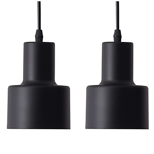 Kaj Hejmo 1-flammige bunte Mini-Pendelleuchte Moderne Beleuchtung, minimalistische Deckenhängelampe für Kücheninsel, Esszimmer, Wohnzimmer, Schlafzimmer, Kaffee oder Geschäft (Set of 2, Black)