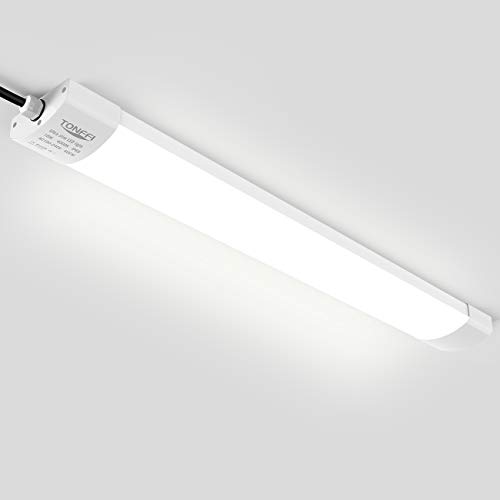 TONFFI LED Feuchtraumleuchte Deckenleuchte 60cm 18W für Garage Keller Bad Werkstatt Feuchtraum Warenhaus, LED Wannenleuchte Feuchtraumlampe Röhre, Wasserdicht IP65 Neutralweiß 4000K-4500K