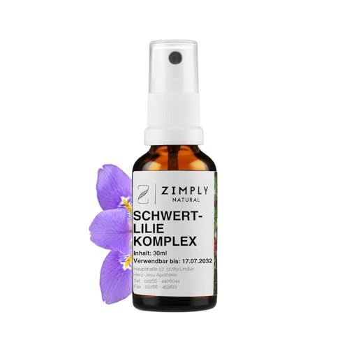 ZIMPLY NATURAL Schwertlilie Komplex - pflanzliches Mittel aus 100% Iris versicolor - Natürlich, Sanft, Vegan, 30ml