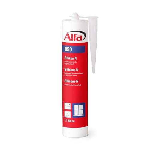 Alfa Bau-Silikon transparent 300 ml Profi-Qualität UV- & witterungsbeständig - Qualitäts-Dichtstoff - Fugendichtstoff - Sanitär