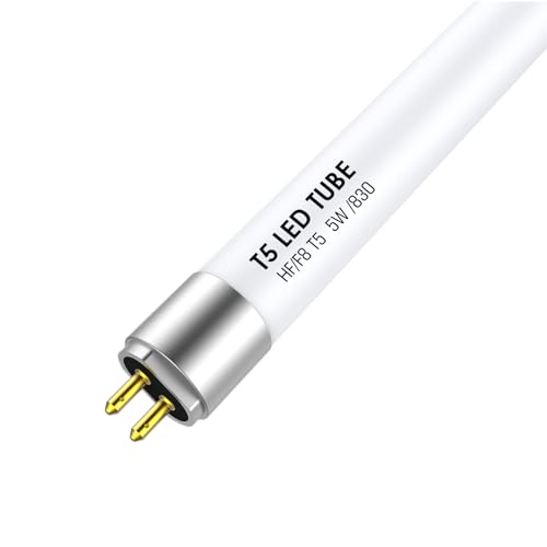 IHYCTV LED TUBE T5 SHORT 288 mm, Mini LED Röhre, 5W, 685 lm, 3000K, G5 Sockel, Nachrüstung Ersatz klassischer 8W T5 Lampen für EVG, Niederspannung, Warmweißes Licht, 1-Pack