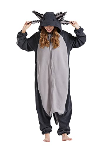 SAMGU Tiere Onesie Erwachsene Unisex Axolotl Jumpsuit Karneval Kostüm Halloween Pyjamas Cosplay Schlafanzug