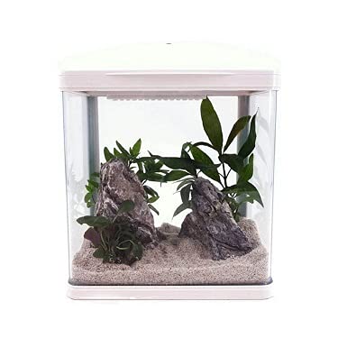 AquaOne Aquarium Komplettset LED mit Pumpe HR-230 weiß I Kleines Nanoaquarium 7 Liter I Mini Nano Becken Set für Fische und Garnelen