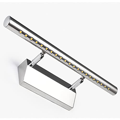 SSNCcNC LED Spiegelleuchte mit schalter 40cm Badezimmerlampe Badleuchte 5W Kaltweiß 6000k Wasserdicht 180° Einstellbar Edelstahl Spiegellampe Badzimmer Wandleuchte Badlampe Make-up Light