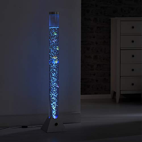 Direkt H 120cm, LeuchtenDirekt, LED Wassersäule, RGB-Farbwechsel, bedienbar über Schnurschalter, Kinderzimmer-Leuchte, inkl. Fische, stahlfarben