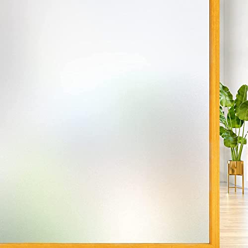Cinbee Fensterfolie Selbsthaftend Blickdicht 90x200 cm, Milchglasfolie Selbstklebend Fenster, Statische Sichtschutzfolie Bad, Milchfolie für Fenster Anti UV
