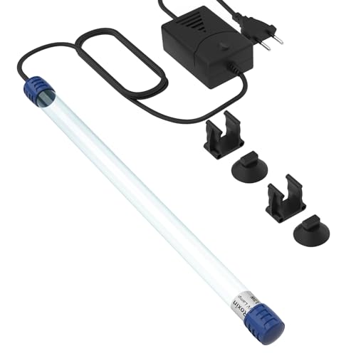 LEDBOKLI 13W Aquarium UV Keimtötende Lampe, Aquarium UV-Lampen, Tauchbare UV-Entkeimungslampen für Aquarien, Spannung 220V, Wasseraufbereitung und Sterilisation für Aquarien und Fischbecken