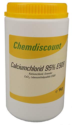 1kg Calciumchlorid CaCl2 (95-98%), wasserfrei, Lebensmittelqualität E509, versandkostenfrei!