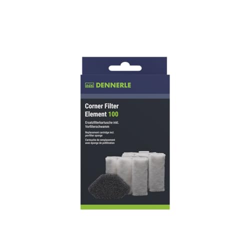Dennerle 5662 Corner Filter Element 100 - Ersatzkartusche für Eckfilter XXL, 2er Pack - 2X Filterelement inkl. 1 Filterschwamm