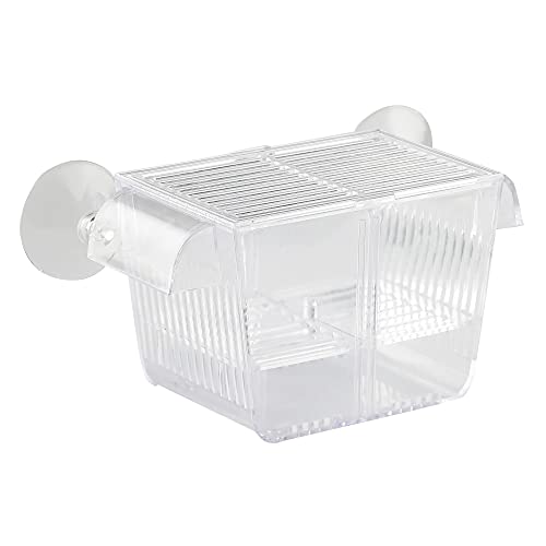 Measury Aufzuchtbecken Aquarium Klein (S), Ablaichkasten/Ablaichbecken für Aquarium, Babybecken Quarantänebecken Zuchtbecken - 132 x 64 x 73 mm