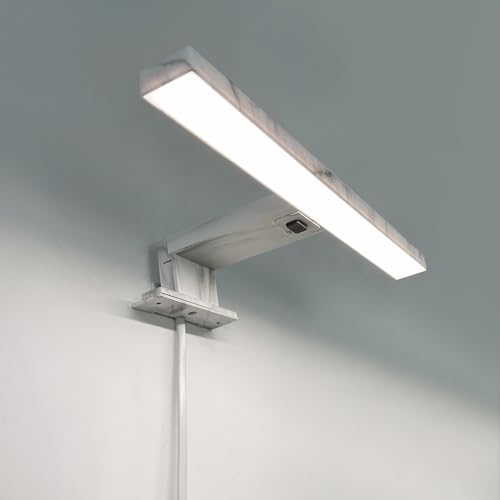 DEELUX LED Spiegelleuchte Bad mit Schalter,30CM 500LM 5W 4000K Neutralweiß Spiegellampe Badezimmer Lampe 230V, Schrankleuchte, Schminklicht, Spiegel Beleuchtung, IP44 Wasserdicht