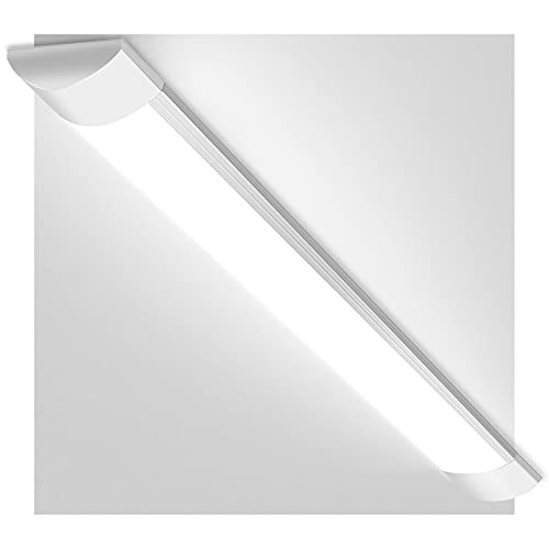 30W LED Feuchtraumleuchte Röhre Licht Kellerlampe Leuchtstofflampe 90cm 3600LM Lichtleiste Kaltweiß 6500K Wannenleuchte Leuchtröhre für Badzimmer Wohnzimmer Küche Garage Lager Werkstatt Keller Büro