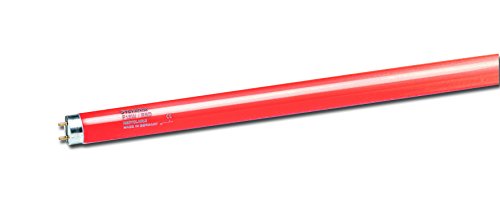 SYLVANIA T8 Rote Leuchtstoff-Lampe, G13 Sockel, 18 Watt / 30 Lumen, 10000h Lebensdauer, Lineare Form, 26mm Durchmesser, 590mm Länge, Roter Kolben, dimmbar, 1er Pack