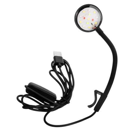 MERRYHAPY kleines Aquarium Licht Wasserpflanzenlicht kleine Aquariumlampe led ligts led-light kleine Fischbecken Licht für Meerwasseraquarien Aquariumlampe für den Haushalt Plastik Black