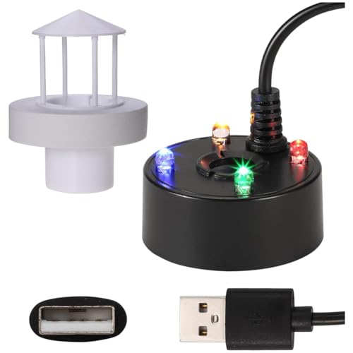 Qweradr Zerstäuber, Schwimmer, Schutz gegen Spritzer, USB-Anschluss, 4 farbige LED-Lichter, Mini-Nebelmaschine, Zerstäuber, Schwarz