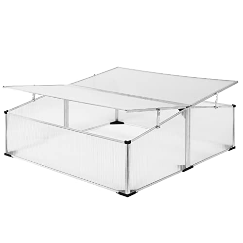 Gardebruk® Frühbeet 1,21m² 110x110cm UV Schutz lichtdurchlässig Aluminium rostfrei Gewächshaus Treibhaus