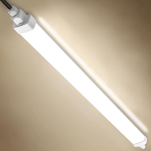 Tobeter LED Feuchtraumleuchte 60cm, 18W 1800LM Neutralweiß 4000K LED Feuchtraumlampe Röhre Wannenleuchte Deckenleuchte für Garage Keller Büro Feuchtraum, IP65 Wasserfest