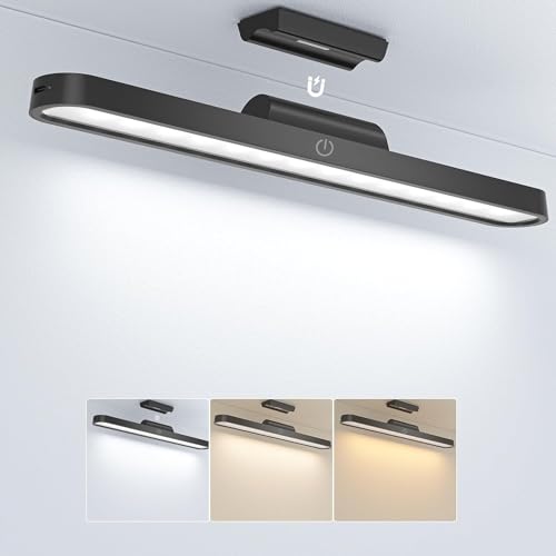 Realky Unterbauleuchte Küche LED, Dimmbar Schrankbeleuchtung Kabellos, LED Lichtleiste mit Aufladbar, USB Batteriebetriebenes Küchenlicht für Spiegel, Schreibtische, Küchen, Schränke und Wand