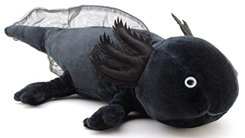 Uni-Toys Original Axolotl (schwarz) - 32 cm (Länge) - Plüsch-Wassertier - Plüschtier, Kuscheltier