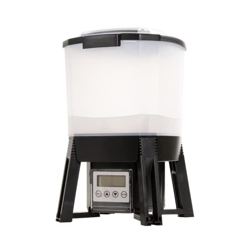 AquaForte Fishfeeder 6 Liter Solar, 1-6 Fütterungen/Tag, Fütterungszeit bis zu 20 sec, Pelletgröße 3-10 mm, Auswurfbereich ± 1, 2 oder 3 m, Verteilwinkel: 120° horizontal, inkl. Solarpanel