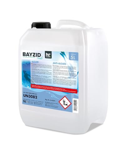 Bayzid Algizid Algenverhütung 1 x 5L - Algenvernichter Pool - Pool Zubehör - Präventiver Schutz vor Algen, Bakterien & Pilzen - Für Sauberes Wasser