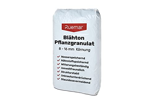 Blähton für Pflanzen Tongranulat 8-16 mm Körnung 50l Beutel Hydrokultursubstrat für Pflanzkästen Kübel Pflanztöpfe Drainagematerial Blähton 50l Sack