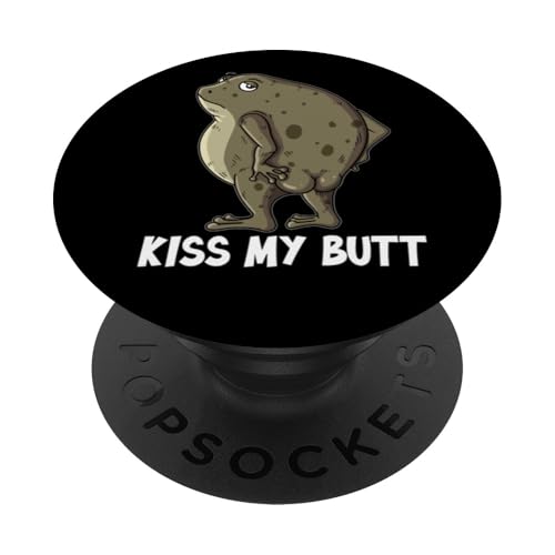 Kaulquappe Frecher Frosch gemeine Kröte sagt kiss my Butt PopSockets Klebender PopGrip